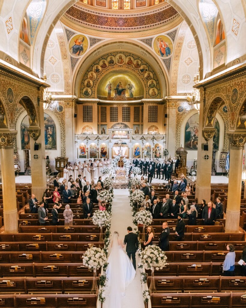 Greek Brides entrance at Assumption Greek Orthodox Church