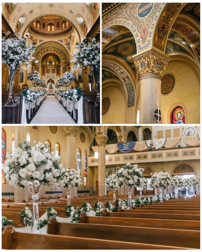 Greek Ceremony Decor at Assumption Greek Orthodox Church