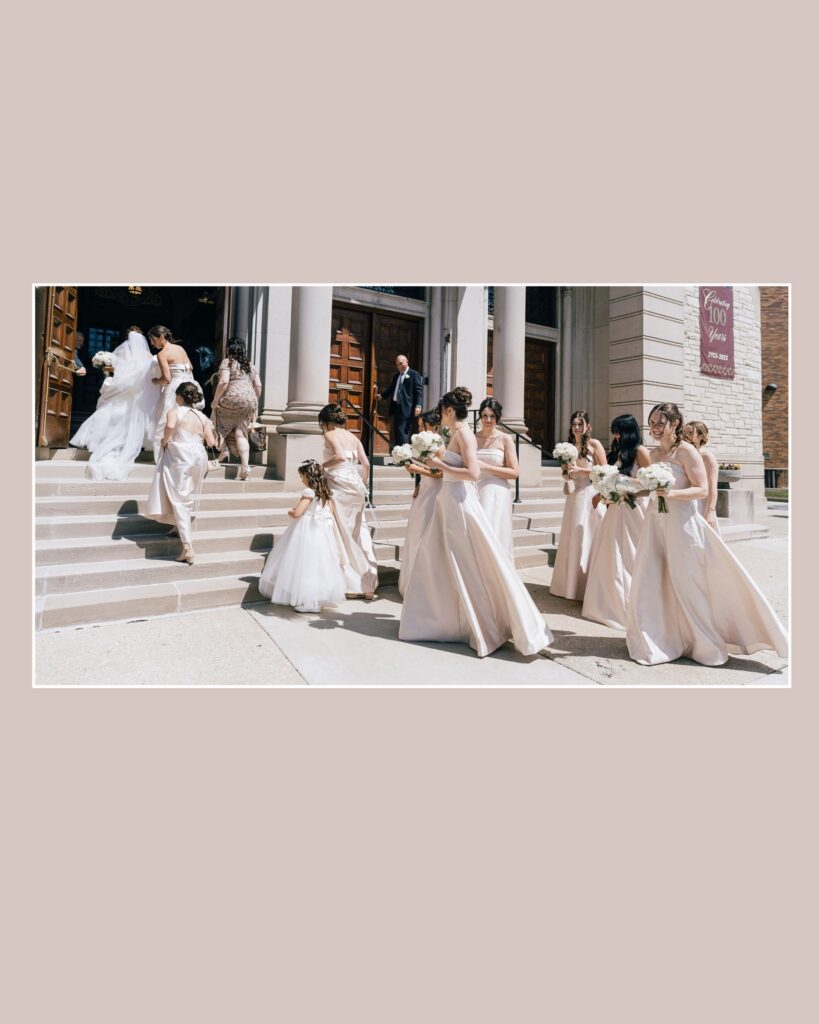 Bridemaids entrance at Assumption Greek Orthodox Church