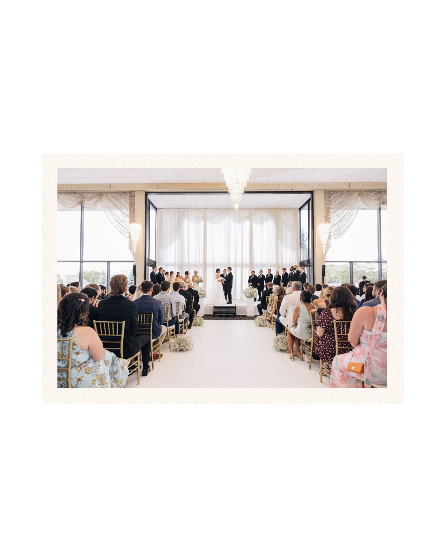 Wedding ceremony at Victoria in the Park in Mount Prospect, IL