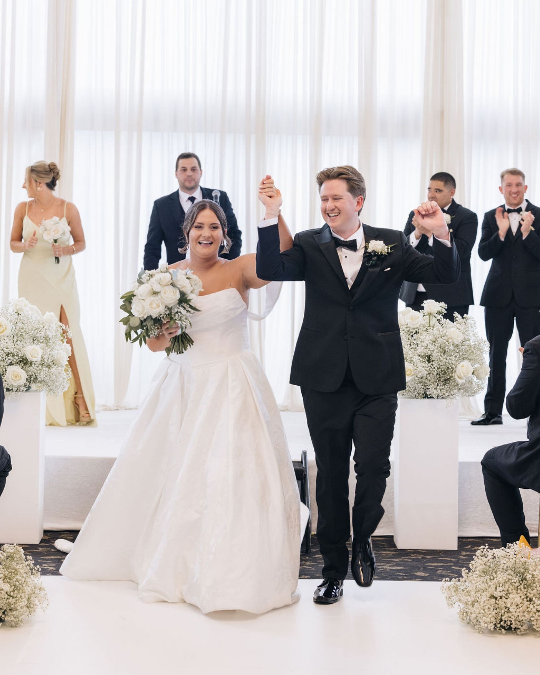 Wedding ceremony at Victoria in the Park in Mount Prospect, IL